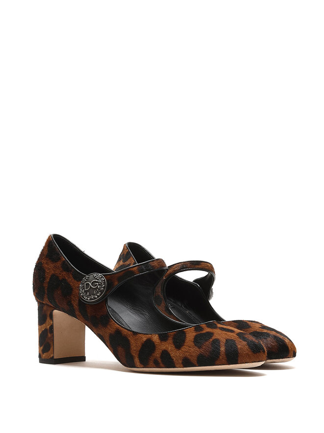 Dolce & Gabbana Chaussures Mary Jane en poil de poney léopard