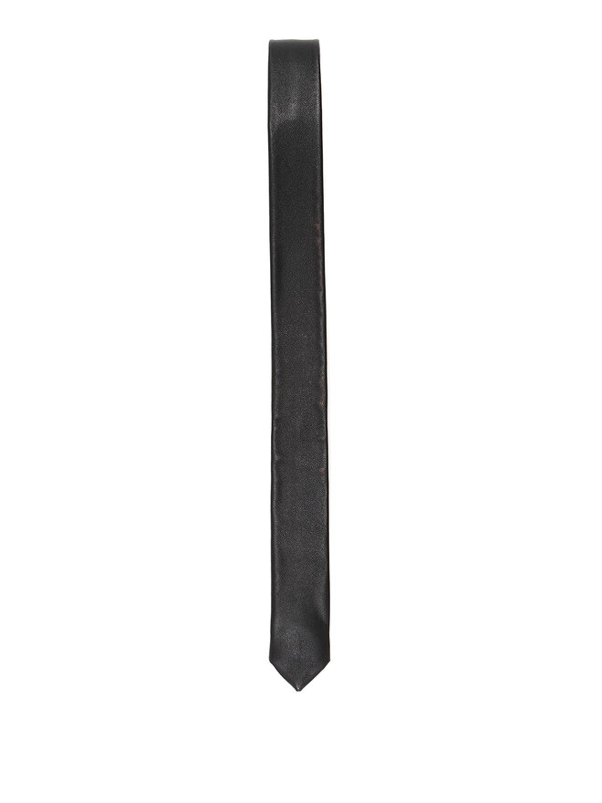 SAINT LAURENT Cravate en Cuir Noir SAINT LAURENT Cravate en Cuir Noir