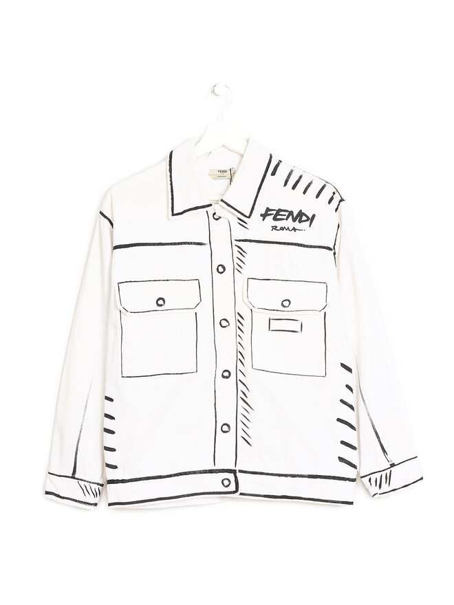 FENDI Veste en Coton à Motif Graphique FENDI Veste en Coton à Motif Graphique