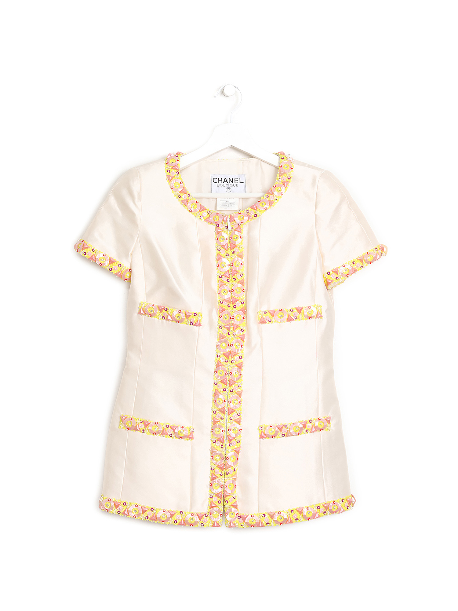 90s CHANEL vintage ビーズ スパンコール刺繍 装飾ジャケット Chanel Spring 1996 Embellished Trim Set | RUSE