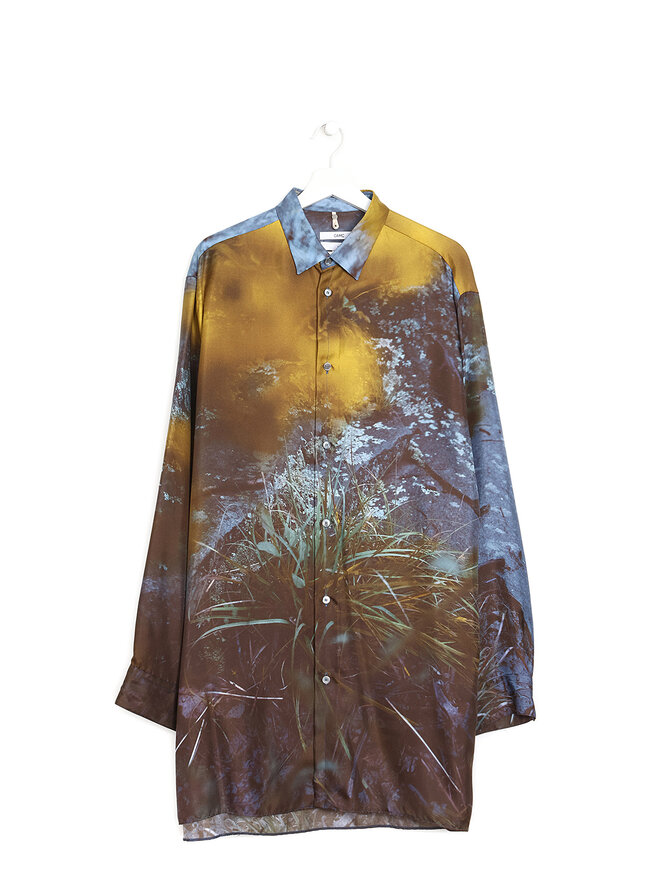 OAMC Chemise en Soie à Motif Abstrait