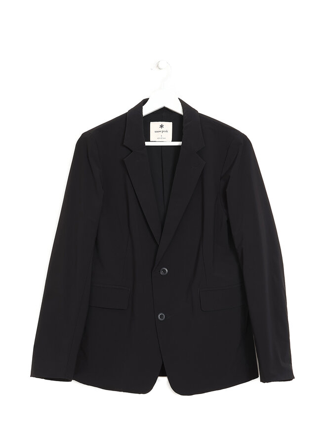 Snow Peak Blazer Noir à Revers Échancrés