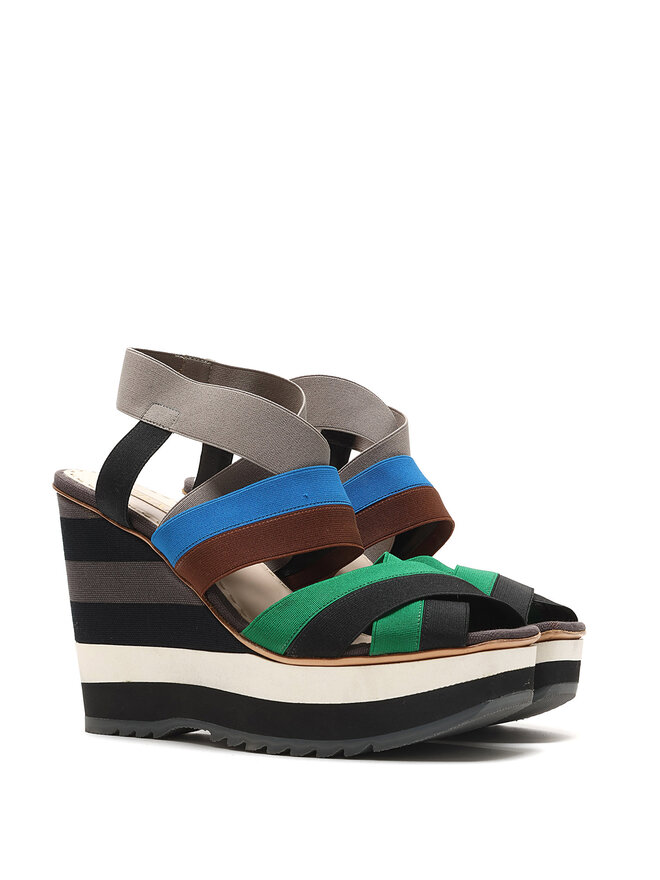 PRADA Color-Block Platform Sandals