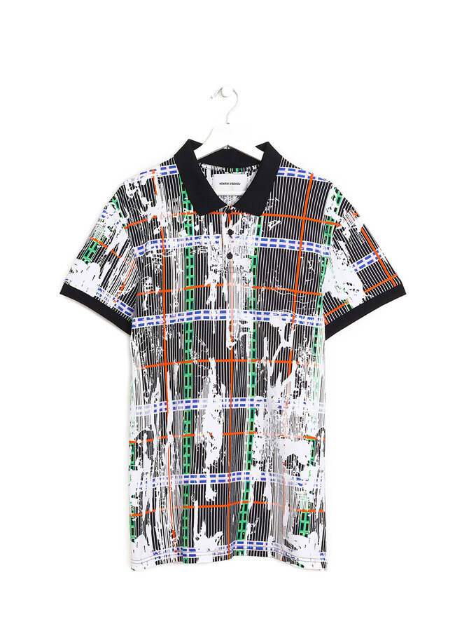 HENRIK VIBSKOV Abstract Plaid Polo Shirt