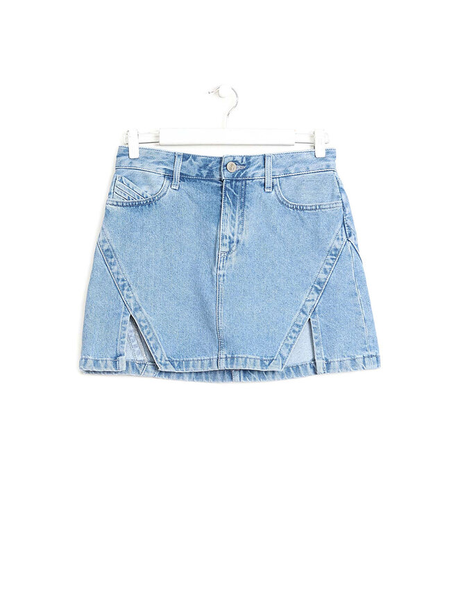 THE ATTICO High-Waisted Denim Mini Skirt