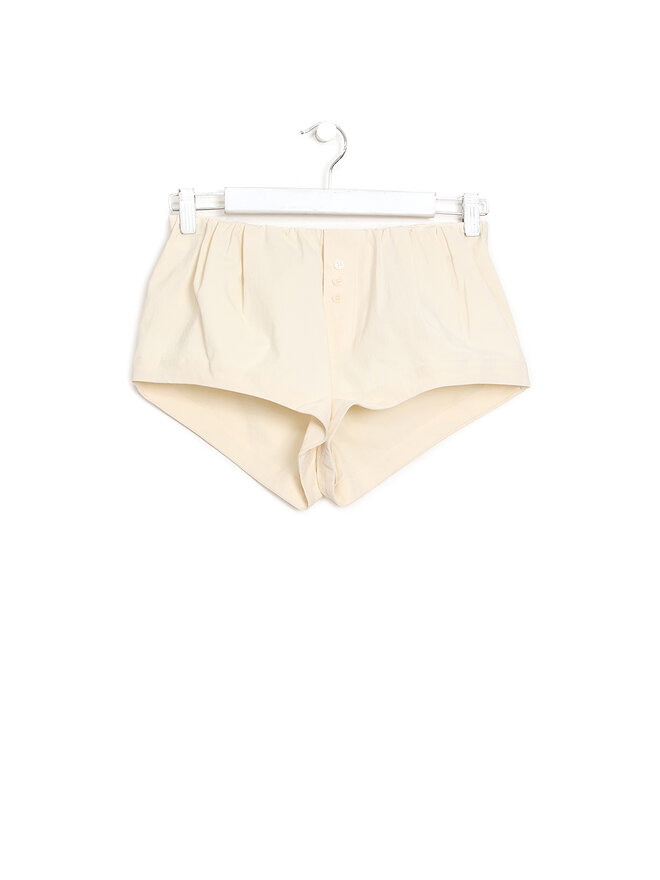 OPEN YY Decorative Button Cotton Blend Shorts