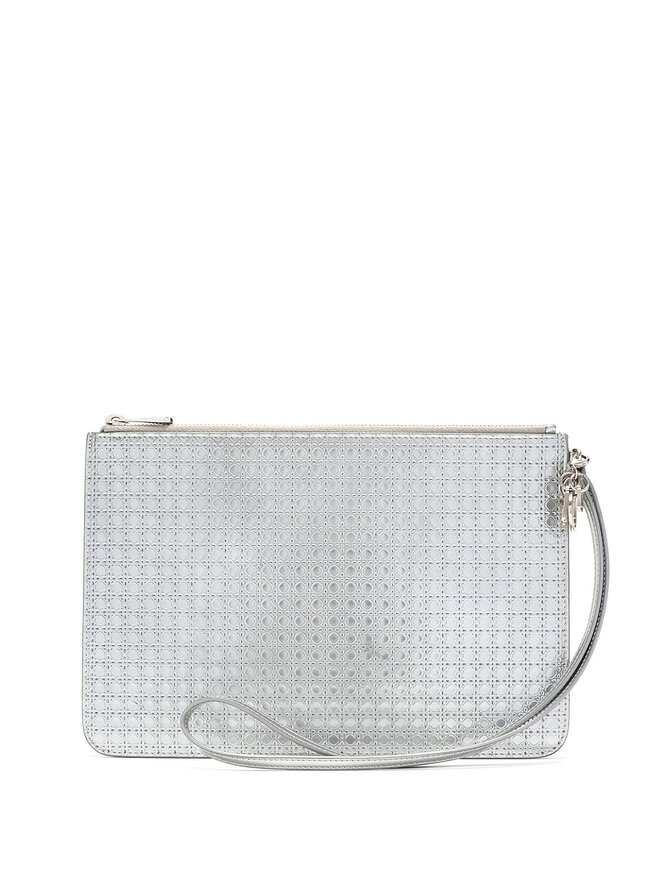 Christian Dior Geometric Textured Leather Clutch