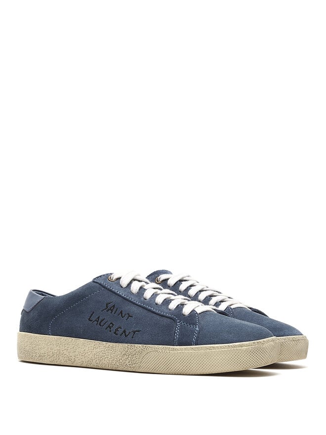 SAINT LAURENT Blue Suede Court Classic SL-06 Sneakers