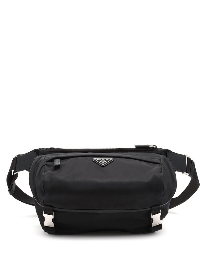 PRADA Sac à Bandoulière en Nylon et Cuir Saffiano PRADA Sac à Bandoulière en Nylon et Cuir Saffiano