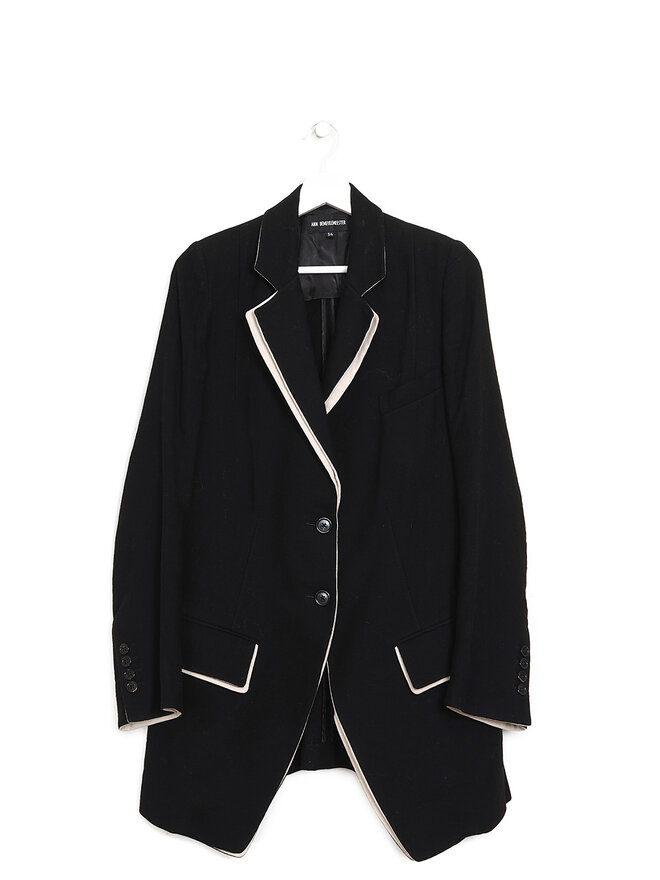 ANN DEMEULEMEESTER Veste en laine avec passepoil contrastant ANN DEMEULEMEESTER Veste en laine avec passepoil contrastant