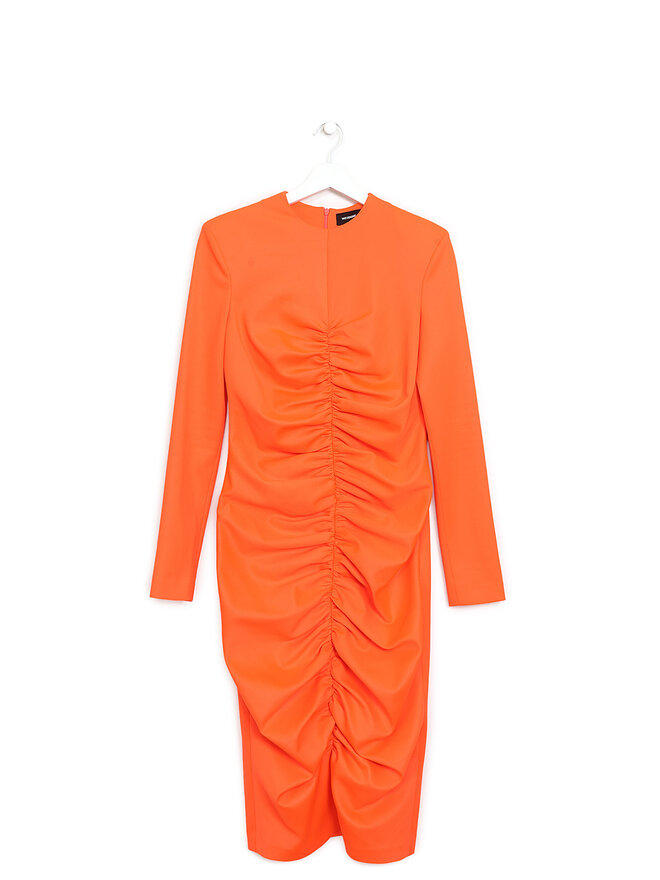 WE11DONE Ruched Long Sleeve Dress