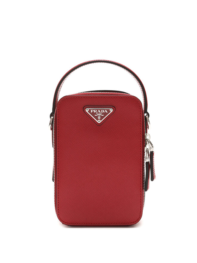 PRADA Saffiano Lux Brique Crossbody Bag