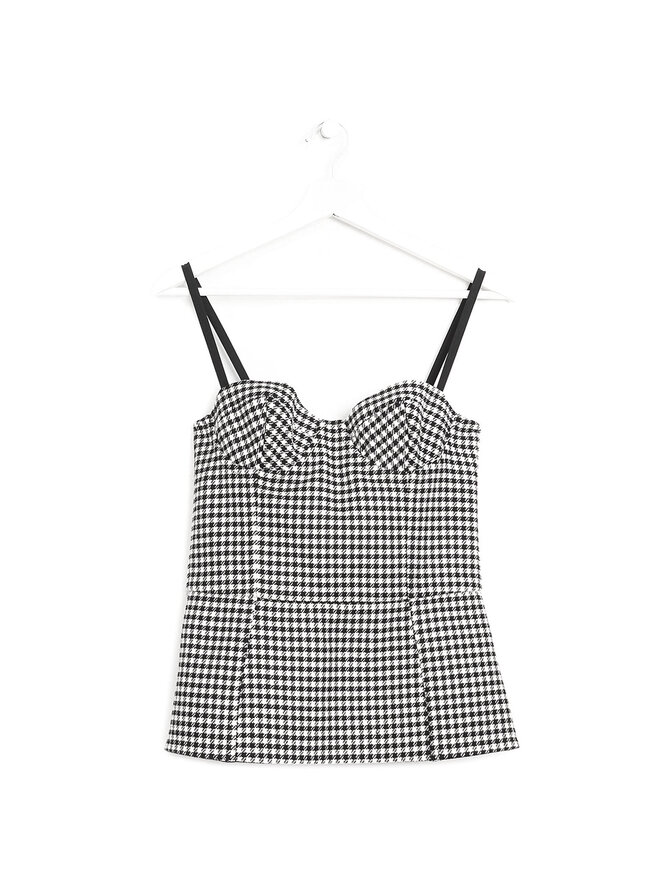 RED VALENTINO Haut bustier à carreaux RED VALENTINO Haut bustier à carreaux