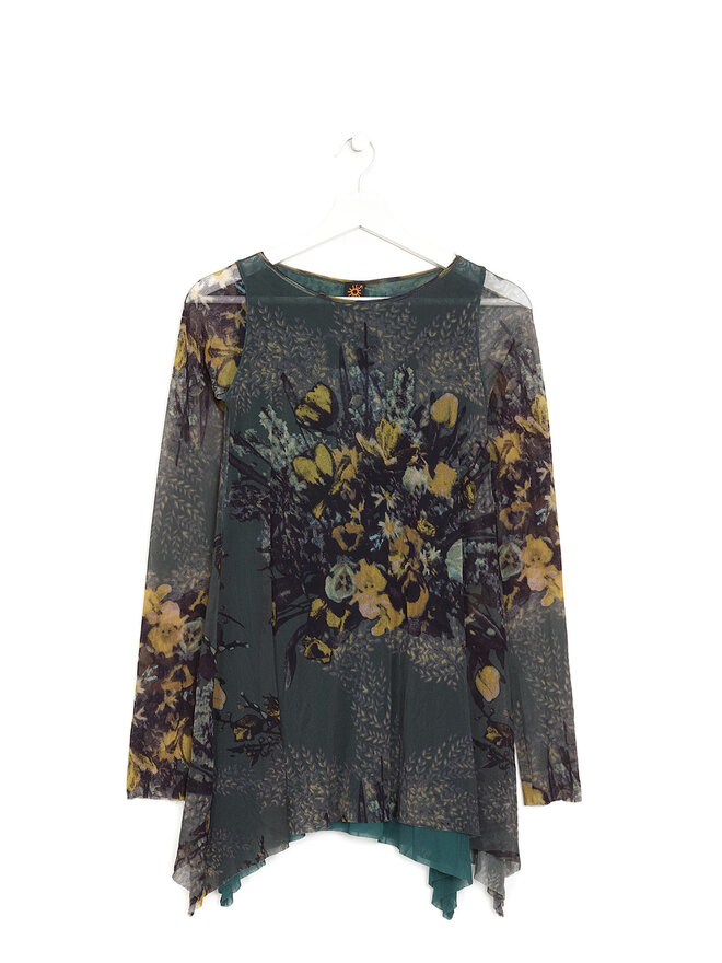 Jean Paul Gaultier SOLEIL Haut à manches longues en maille imprimé floral Jean Paul Gaultier SOLEIL Haut à manches longues en maille imprimé floral