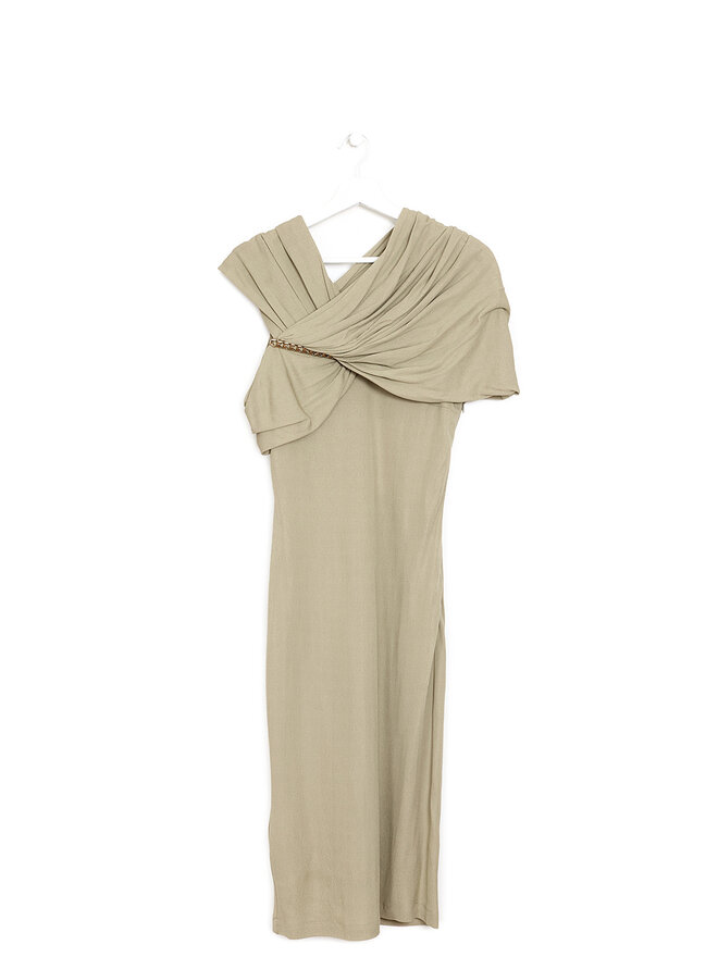 GIVENCHY Gathered Chain-Link Maxi Dress