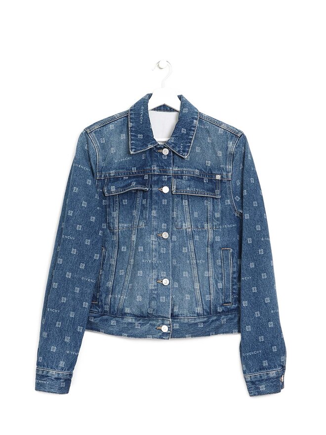 GIVENCHY Geometric Pattern Denim Jacket