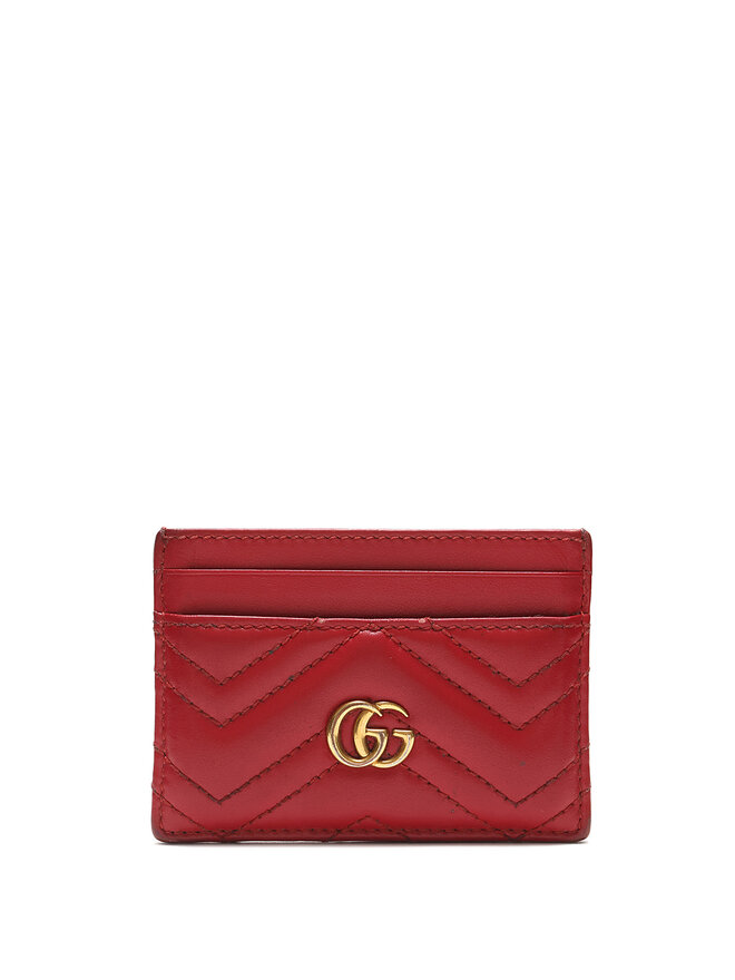 GUCCI Porte-cartes en cuir matelassé Chevron GUCCI Porte-cartes en cuir matelassé Chevron