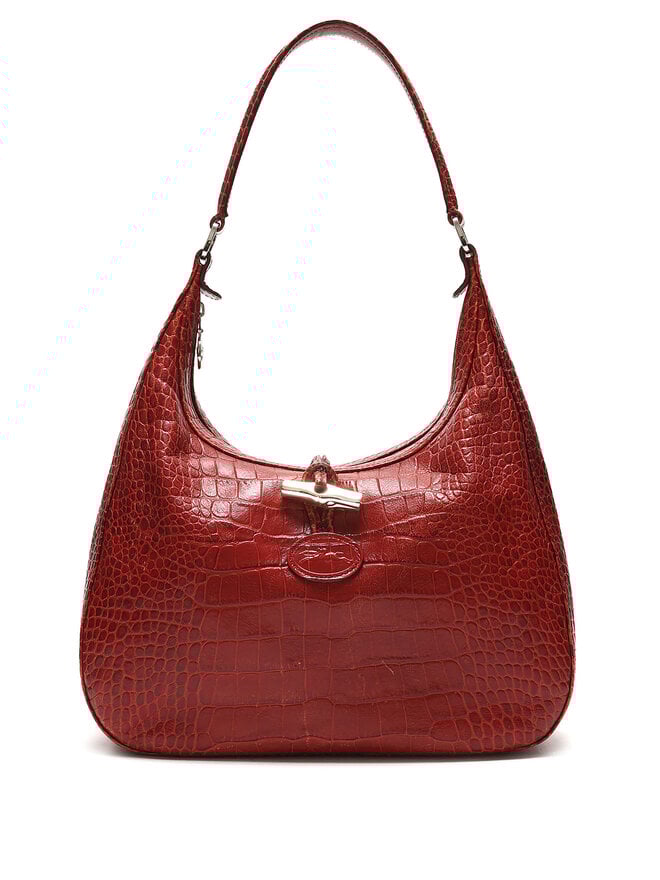 LONGCHAMP Sac bandoulière Roseau en cuir gaufré crocodile LONGCHAMP Sac bandoulière Roseau en cuir gaufré crocodile