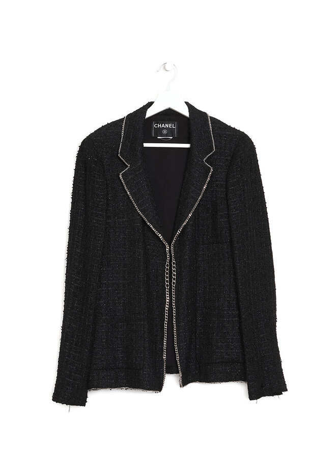 CHANEL Veste Tweed à Bordures Chaînes CHANEL Veste Tweed à Bordures Chaînes