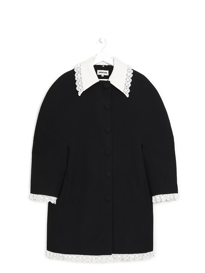 SHUSHU/TONG Black Lace Collar Jacket