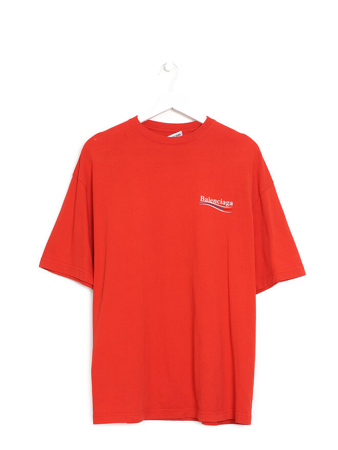 BALENCIAGA T-shirt Logo de Campagne Politique Rouge BALENCIAGA T-shirt Logo de Campagne Politique Rouge
