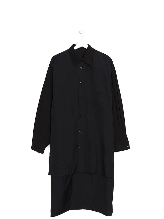 Yohji Yamamoto Chemise à Effet Satiné Graphique Yohji Yamamoto Chemise à Effet Satiné Graphique