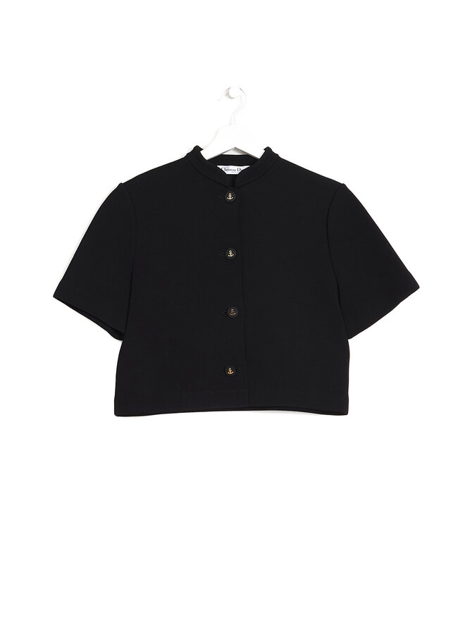 Christian Dior Nautical Buttoned Officer Collar Top