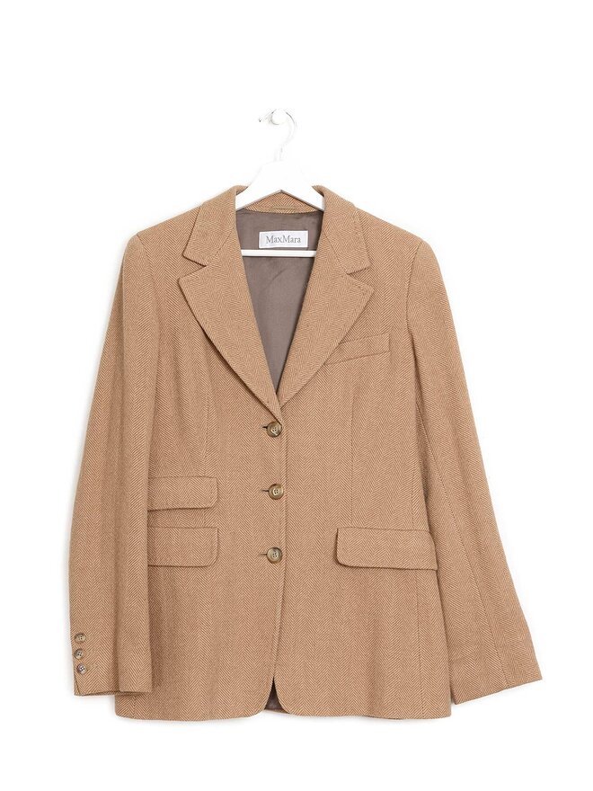 Max Mara Blazer en Laine Beige Max Mara Blazer en Laine Beige