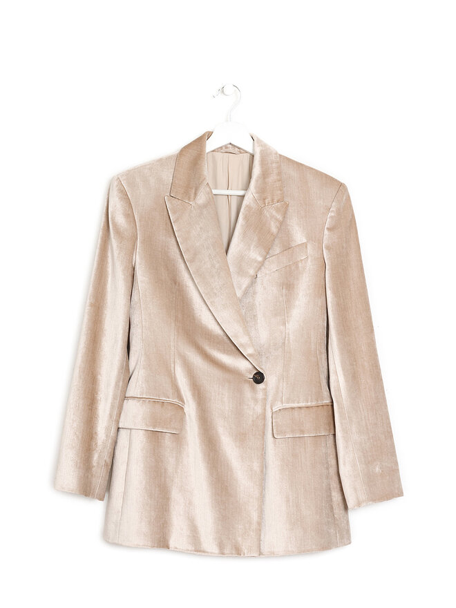 BRUNELLO CUCINELLI Blazer en velours à détails Monile BRUNELLO CUCINELLI Blazer en velours à détails Monile