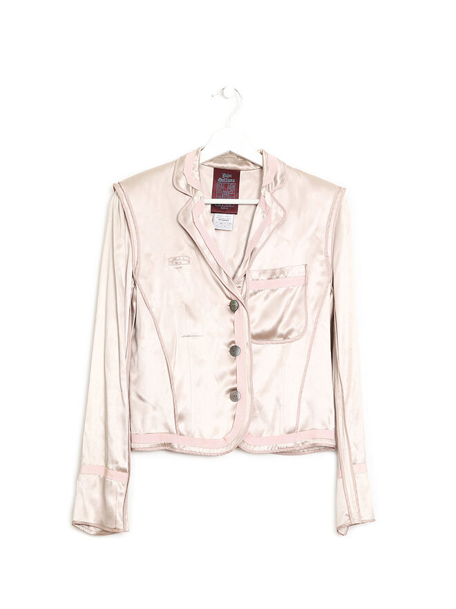 John Galliano Veste Beige avec Passepoil Bicolore John Galliano Veste Beige avec Passepoil Bicolore