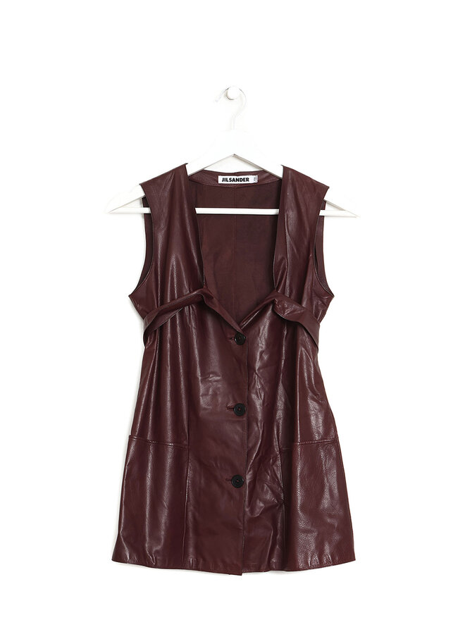 JIL SANDER Gilet sans Manches en Cuir JIL SANDER Gilet sans Manches en Cuir