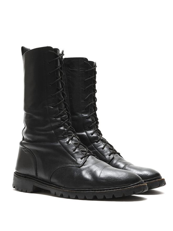BALMAIN Bottes de Combat en Cuir BALMAIN Bottes de Combat en Cuir