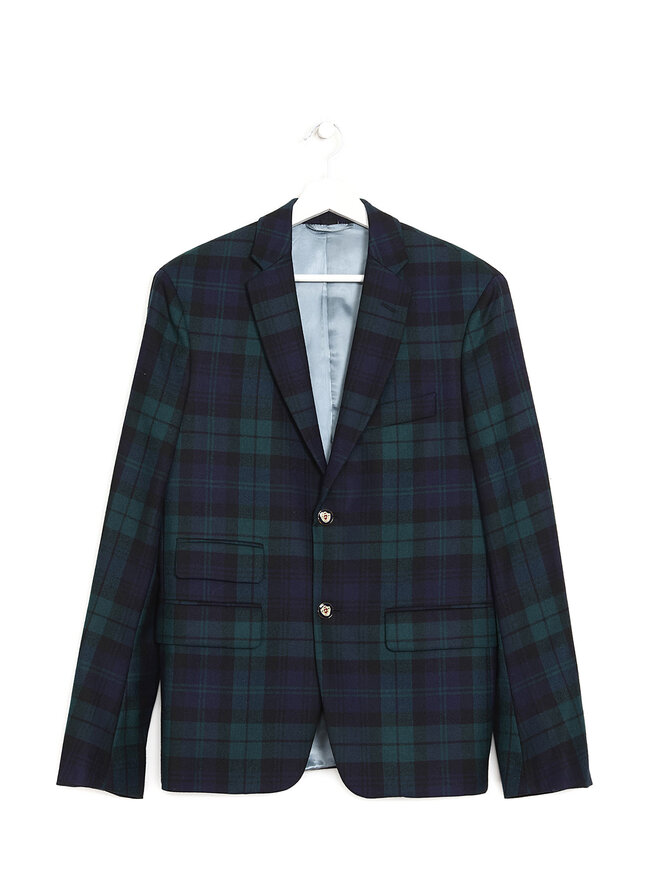 GUCCI Blazer en Laine à Carreaux avec Revers GUCCI Blazer en Laine à Carreaux avec Revers