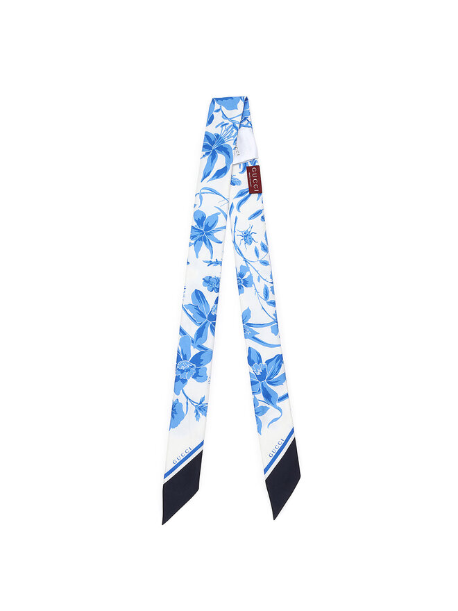 GUCCI Twilly en Soie à Motif Floral GUCCI Twilly en Soie à Motif Floral