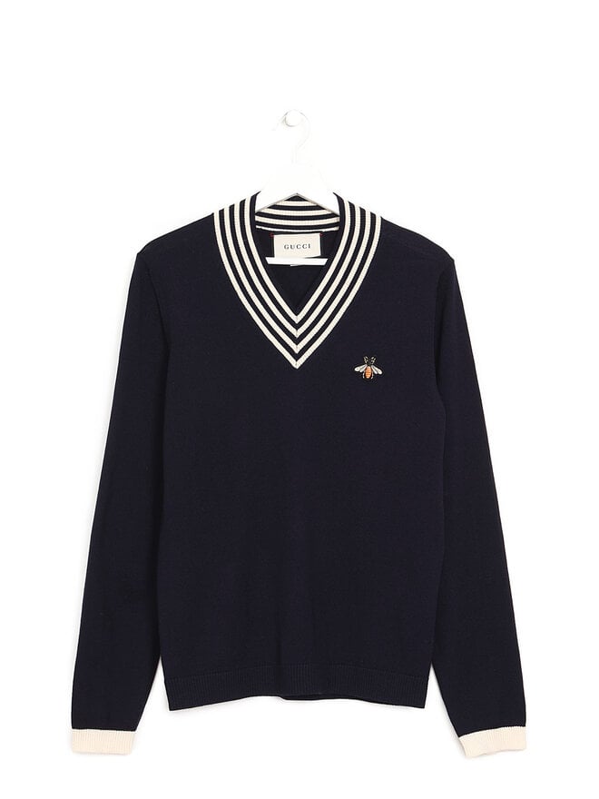 GUCCI Embroidered Bee Wool Sweater