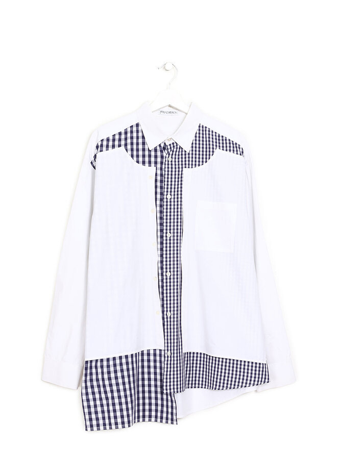 JW ANDERSON Asymmetrical Gingham Cotton Shirt