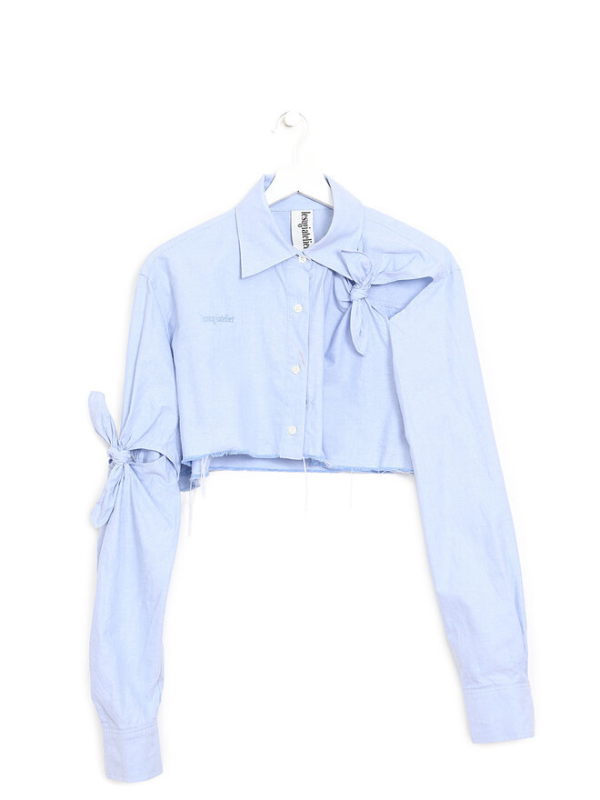 Lesugiatelier Chemise Écourtée Bleue Lesugiatelier Chemise Écourtée Bleue