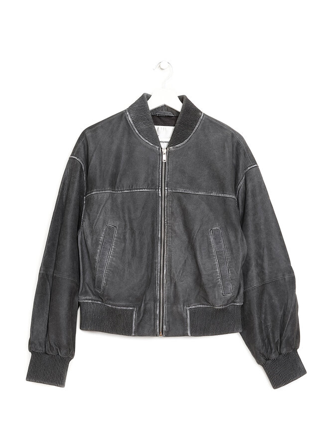 MY ESSENTIAL WARDROBE MattyMW Casual Leather Bomber Jacket