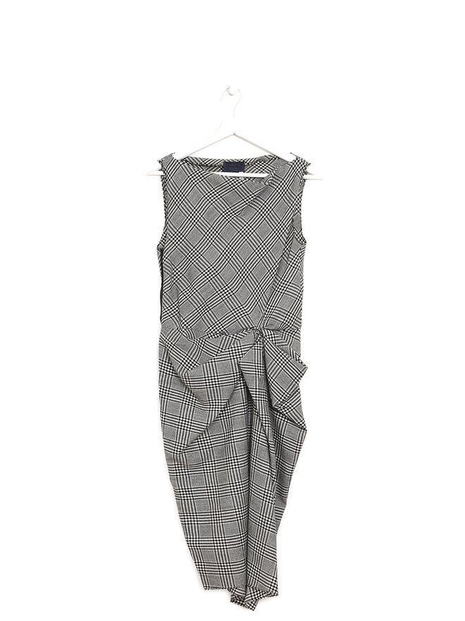 LANVIN Plaid Wool Sleeveless Dress