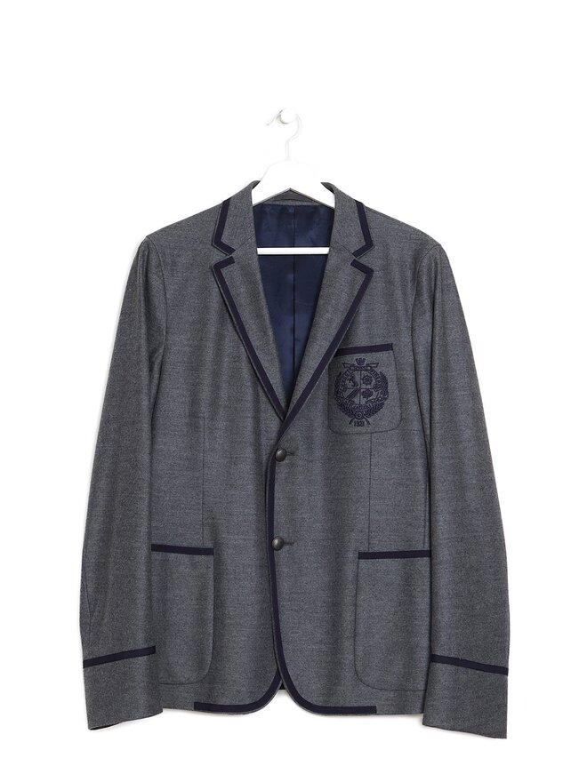 GUCCI Embroidered Crest Wool Blazer