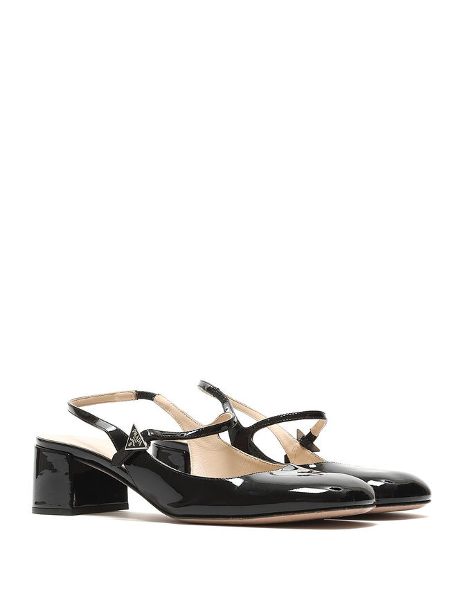 PRADA Black Patent Leather Heeled Pumps