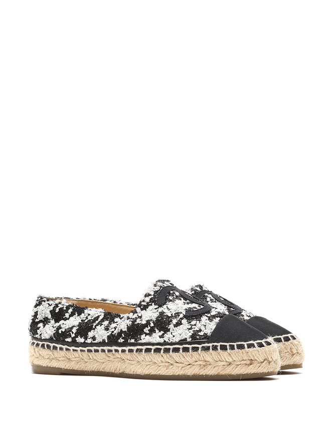 CHANEL Houndstooth Tweed Espadrilles