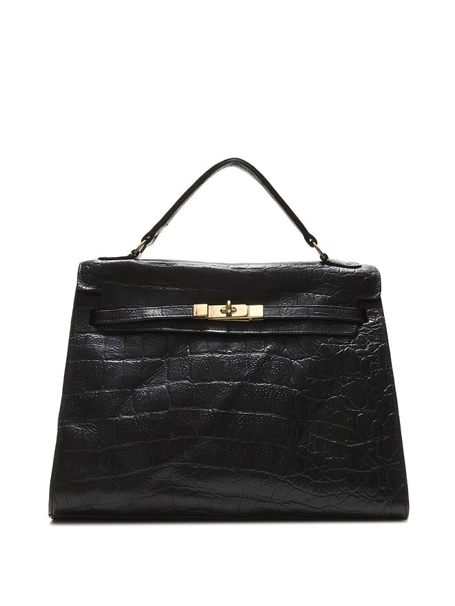 Mulberry Croc-Embossed Turn-Lock Leather Handbag