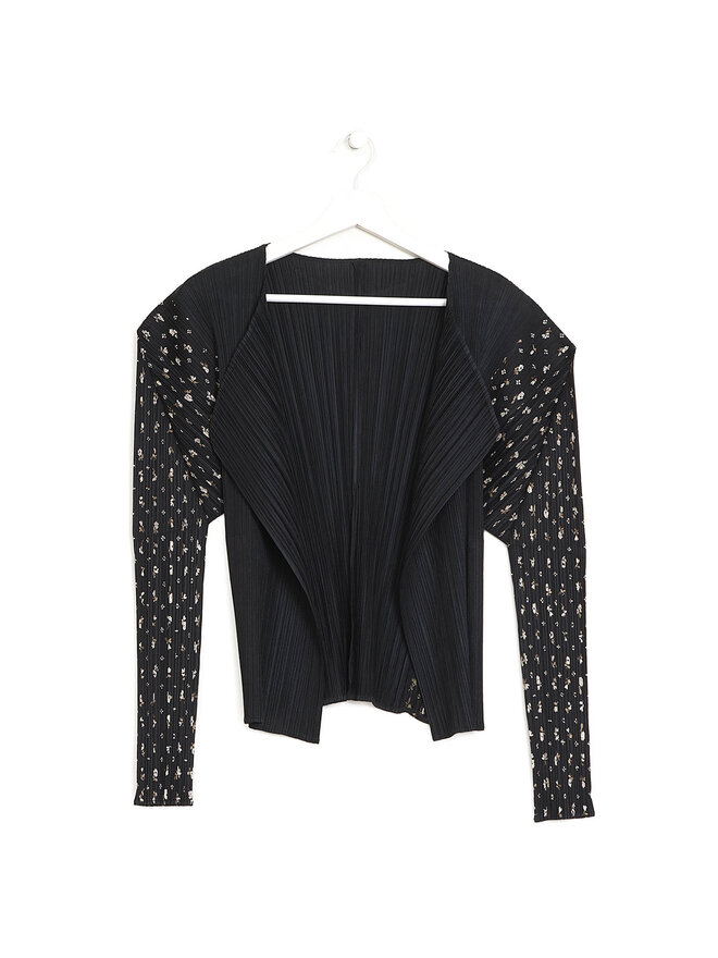 PLEATS PLEASE Floral Pleated Long Sleeve Jacket
