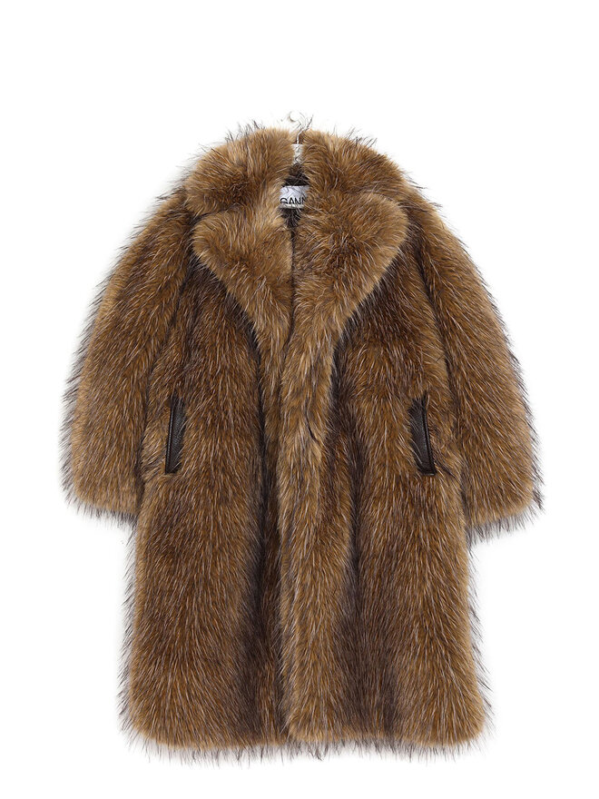 GANNI Manteau en Fausse Fourrure