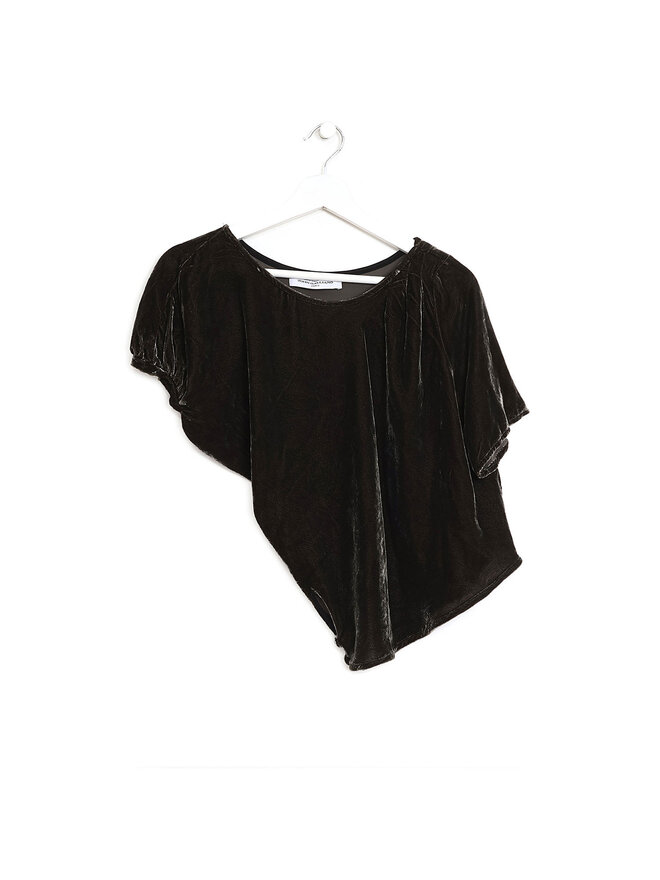 John Galliano Asymmetrical Velvet Top