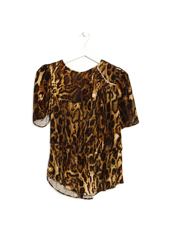 ISABEL MARANT Chandail à Imprimé Animal en Mélange de Soie