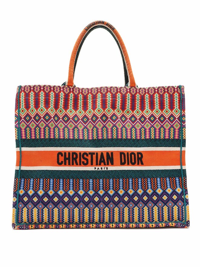 Christian Dior Geometric Pattern Book Tote