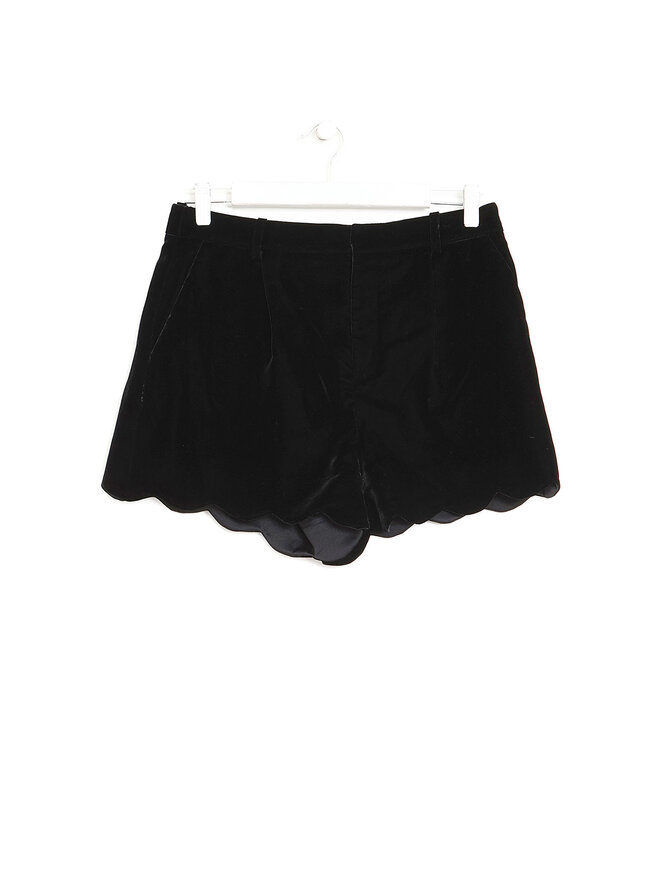 SAINT LAURENT Scalloped Velvet Shorts