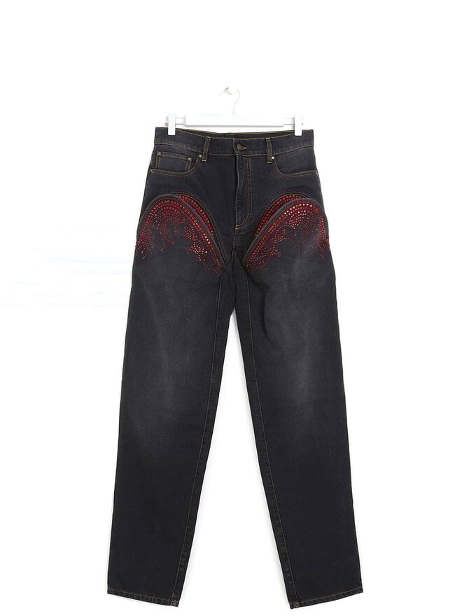 Y/PROJECT Cut-Out Rhinestone Jeans